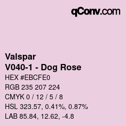 カラーコード: Valspar - V040-1 - Dog Rose | qconv.com