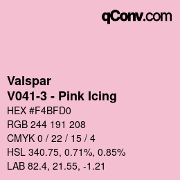 カラーコード: Valspar - V041-3 - Pink Icing | qconv.com