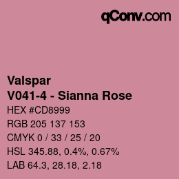 Color code: Valspar - V041-4 - Sianna Rose | qconv.com
