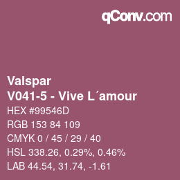 Color code: Valspar - V041-5 - Vive L´amour | qconv.com