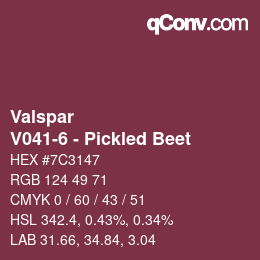 Color code: Valspar - V041-6 - Pickled Beet | qconv.com