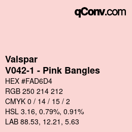 Color code: Valspar - V042-1 - Pink Bangles | qconv.com