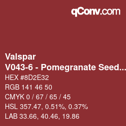 Código de color: Valspar - V043-6 - Pomegranate Seeds | qconv.com