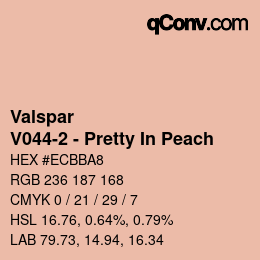 Color code: Valspar - V044-2 - Pretty In Peach | qconv.com