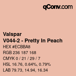Código de color: Valspar - V044-2 - Pretty In Peach | qconv.com