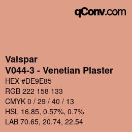 Color code: Valspar - V044-3 - Venetian Plaster | qconv.com