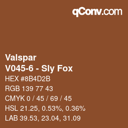 Color code: Valspar - V045-6 - Sly Fox | qconv.com