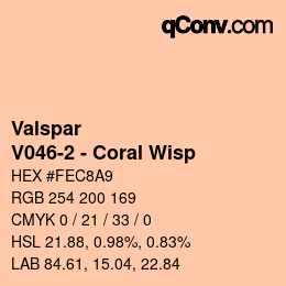 Color code: Valspar - V046-2 - Coral Wisp | qconv.com