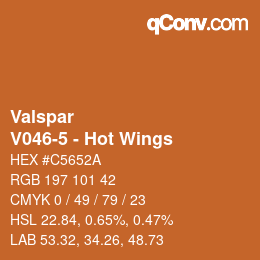 カラーコード: Valspar - V046-5 - Hot Wings | qconv.com