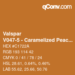 カラーコード: Valspar - V047-5 - Caramelized Peach | qconv.com