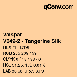 Color code: Valspar - V049-2 - Tangerine Silk | qconv.com