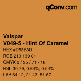 Color code: Valspar - V049-5 - Hint Of Caramel | qconv.com