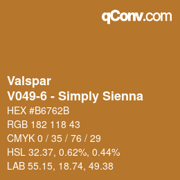 Farbcode: Valspar - V049-6 - Simply Sienna | qconv.com