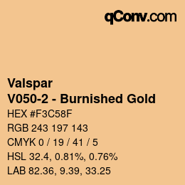 カラーコード: Valspar - V050-2 - Burnished Gold | qconv.com