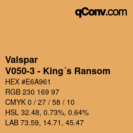 カラーコード: Valspar - V050-3 - King´s Ransom | qconv.com