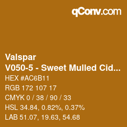 カラーコード: Valspar - V050-5 - Sweet Mulled Cider | qconv.com