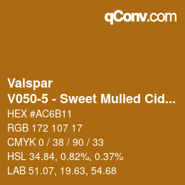 カラーコード: Valspar - V050-5 - Sweet Mulled Cider | qconv.com