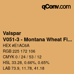 カラーコード: Valspar - V051-3 - Montana Wheat Field | qconv.com