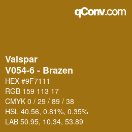 カラーコード: Valspar - V054-6 - Brazen | qconv.com