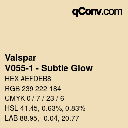 Código de color: Valspar - V055-1 - Subtle Glow | qconv.com