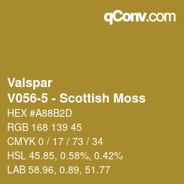 カラーコード: Valspar - V056-5 - Scottish Moss | qconv.com