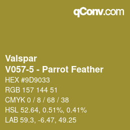 Color code: Valspar - V057-5 - Parrot Feather | qconv.com