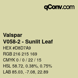カラーコード: Valspar - V058-2 - Sunlit Leaf | qconv.com