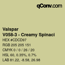 カラーコード: Valspar - V058-3 - Creamy Spinaci | qconv.com