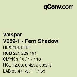 Code couleur: Valspar - V059-1 - Fern Shadow | qconv.com