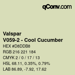 Color code: Valspar - V059-2 - Cool Cucumber | qconv.com
