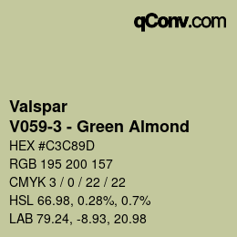 カラーコード: Valspar - V059-3 - Green Almond | qconv.com