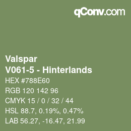 Color code: Valspar - V061-5 - Hinterlands | qconv.com