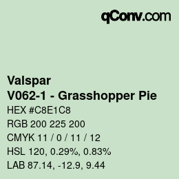 Código de color: Valspar - V062-1 - Grasshopper Pie | qconv.com