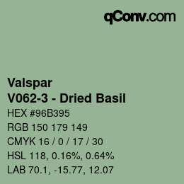 Color code: Valspar - V062-3 - Dried Basil | qconv.com