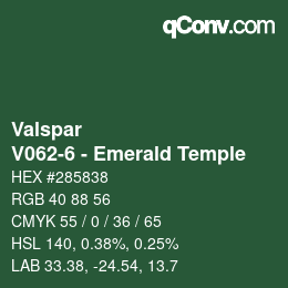 Color code: Valspar - V062-6 - Emerald Temple | qconv.com