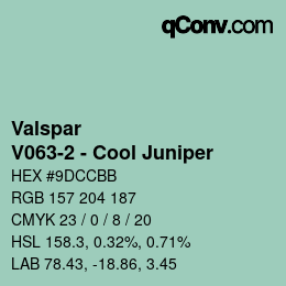 Color code: Valspar - V063-2 - Cool Juniper | qconv.com