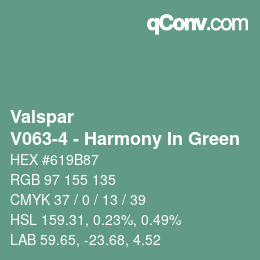 カラーコード: Valspar - V063-4 - Harmony In Green | qconv.com