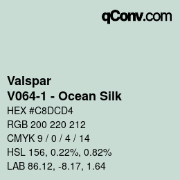 Color code: Valspar - V064-1 - Ocean Silk | qconv.com