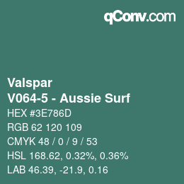 Código de color: Valspar - V064-5 - Aussie Surf | qconv.com