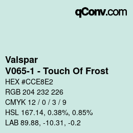 Código de color: Valspar - V065-1 - Touch Of Frost | qconv.com