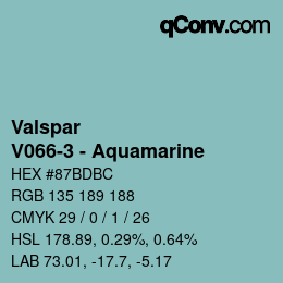 カラーコード: Valspar - V066-3 - Aquamarine | qconv.com
