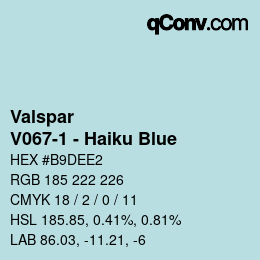 Color code: Valspar - V067-1 - Haiku Blue | qconv.com