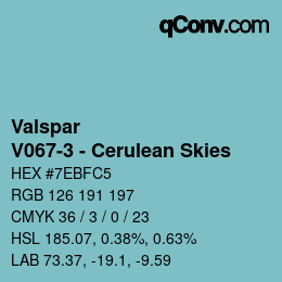 カラーコード: Valspar - V067-3 - Cerulean Skies | qconv.com