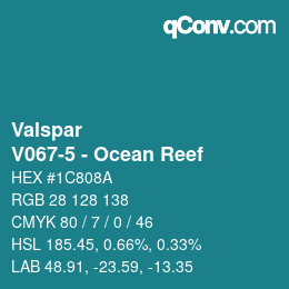 Color code: Valspar - V067-5 - Ocean Reef | qconv.com