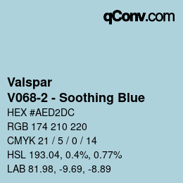 カラーコード: Valspar - V068-2 - Soothing Blue | qconv.com