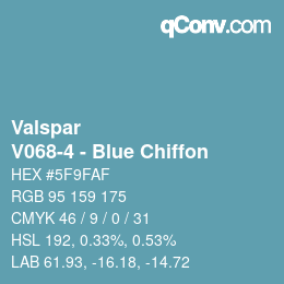 Color code: Valspar - V068-4 - Blue Chiffon | qconv.com