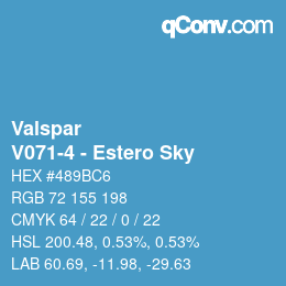 Código de color: Valspar - V071-4 - Estero Sky | qconv.com