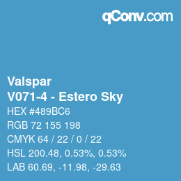 カラーコード: Valspar - V071-4 - Estero Sky | qconv.com