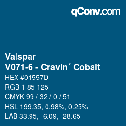 Código de color: Valspar - V071-6 - Cravin´ Cobalt | qconv.com