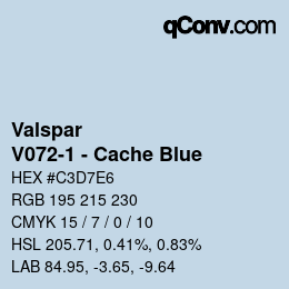 カラーコード: Valspar - V072-1 - Cache Blue | qconv.com